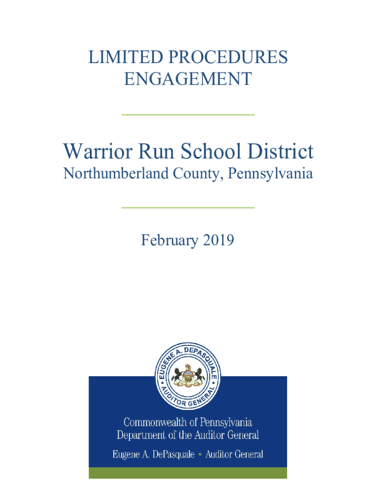 Fillable Online LIMITED PROCEDURES ENGAGEMENT Warrior Run School