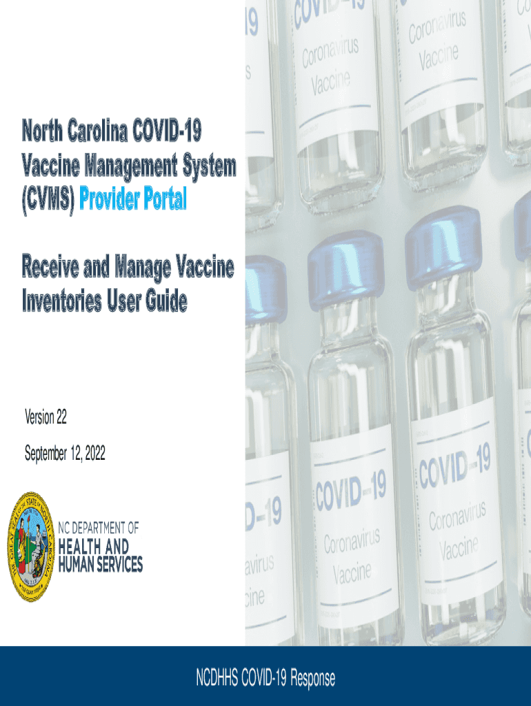 Fillable Online North Carolina COVID19 Vaccine Management System CVMS