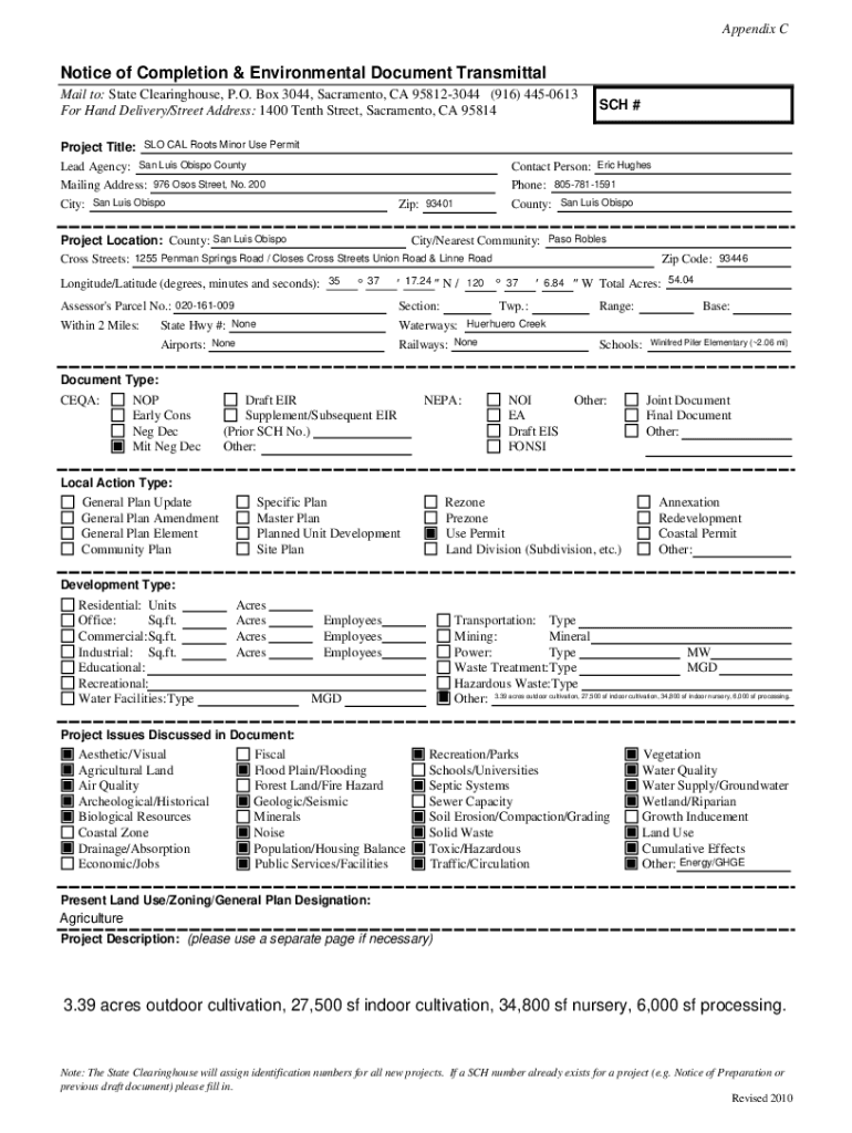 Fillable Online DRC201800228 SLO CAL Roots Minor Use Permit
