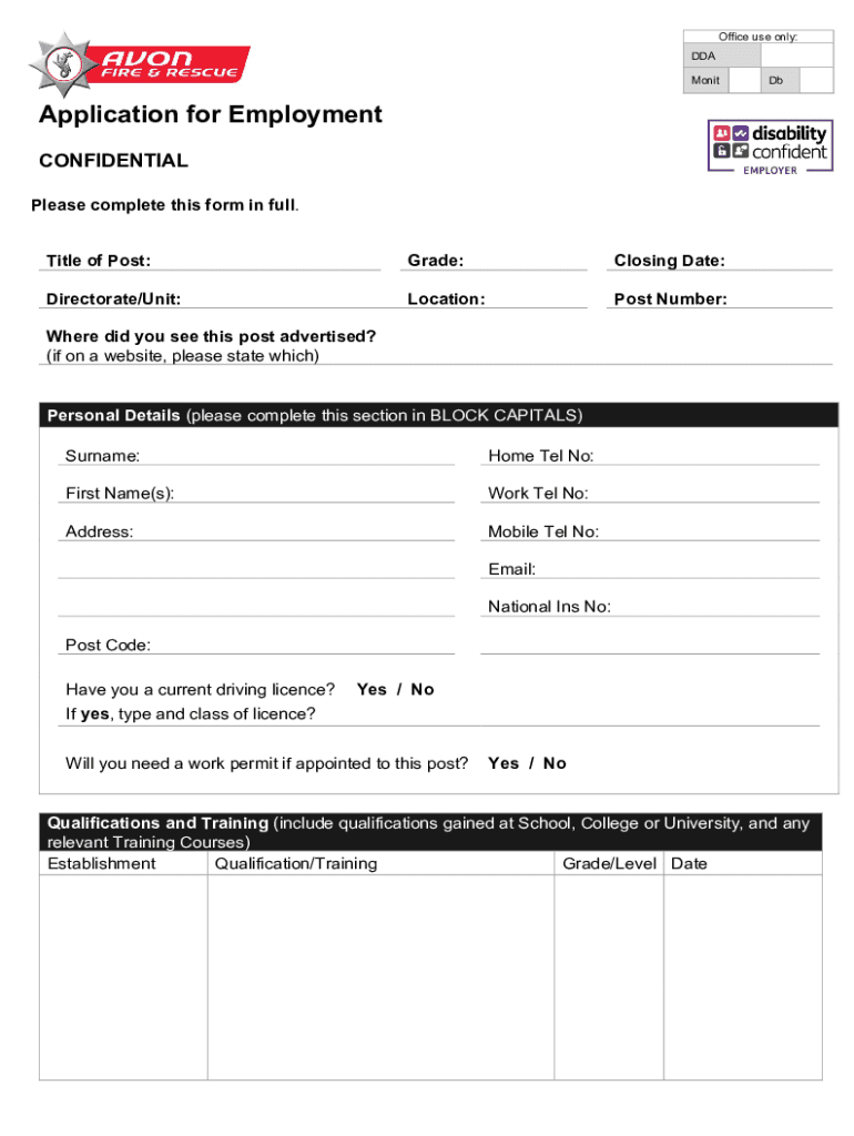 Fillable Online Application Form HGV Vehicle Mechanic Apprenticeship