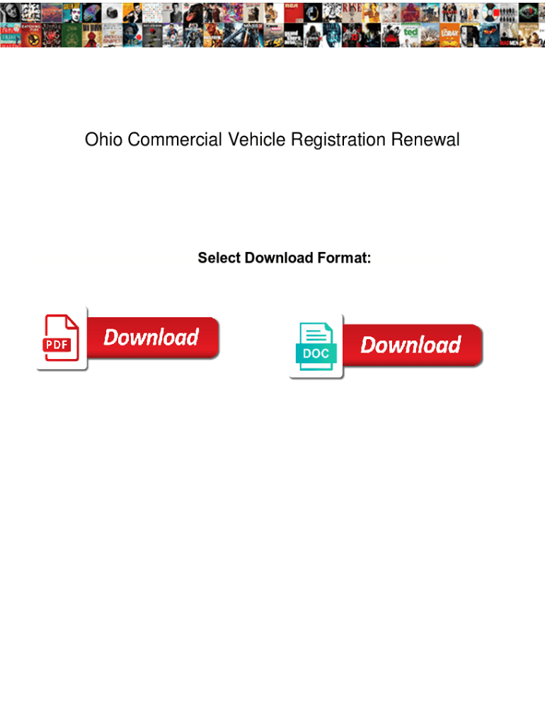Fillable Online Ohio Commercial Vehicle Registration Renewal. Ohio