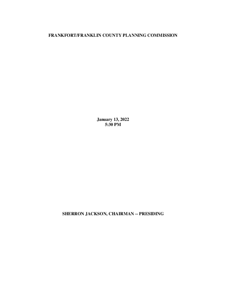 Fillable Online frankfort ky Planning, Zoning & Building Code
