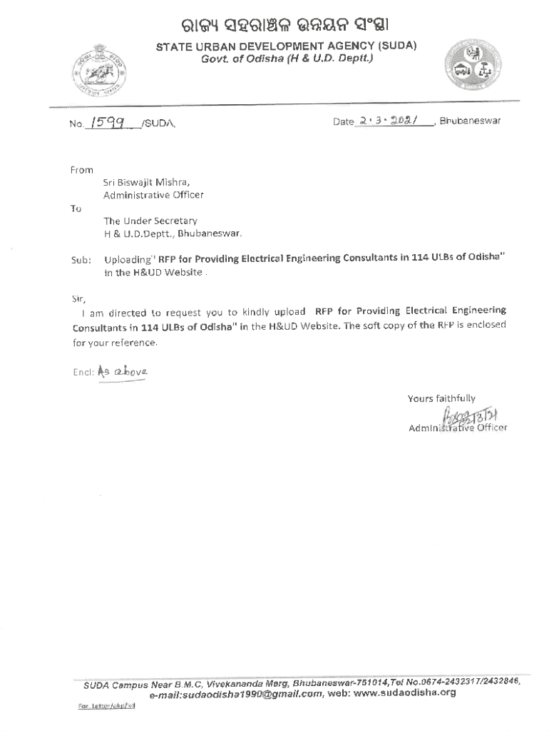 Fillable Online Government of Odisha Housing & Urban Development Department Fax Email Print
