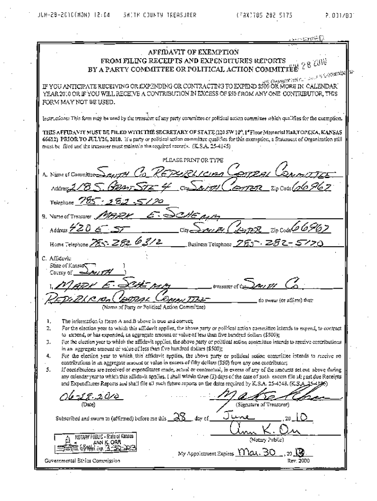 Fillable Online ethics ks Smith County Treasurer's Office DMV Fax