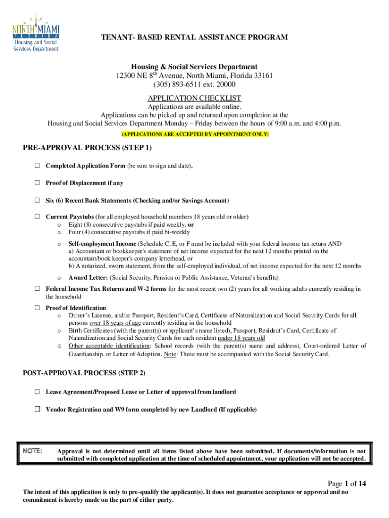 Fillable Online TenantBased Rental Assistance ProgramTenantBased