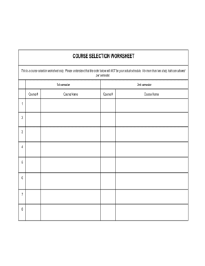 Fillable Online FBISD HS Universal Course selection worksheet 21-22 as