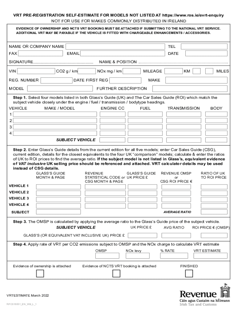 Fillable Online Calculating Vehicle Registration Tax (VRT) Revenue Fax Email Print pdfFiller