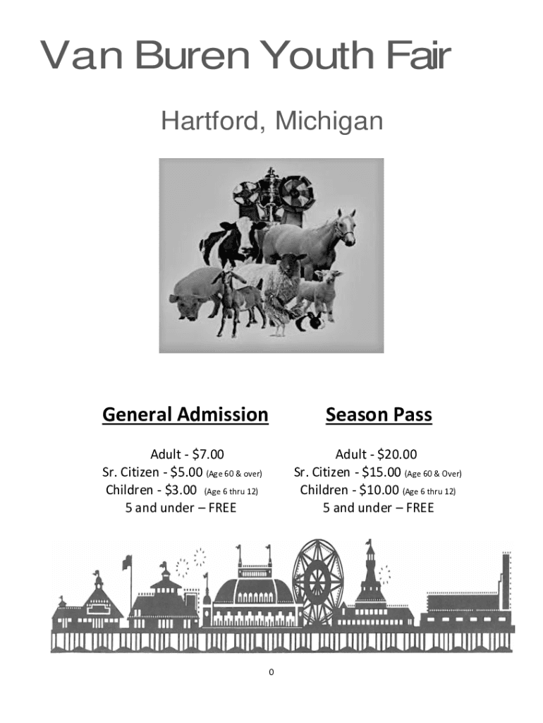 Fillable Online Van Buren County Youth Fair All Week Near Hartford Fax