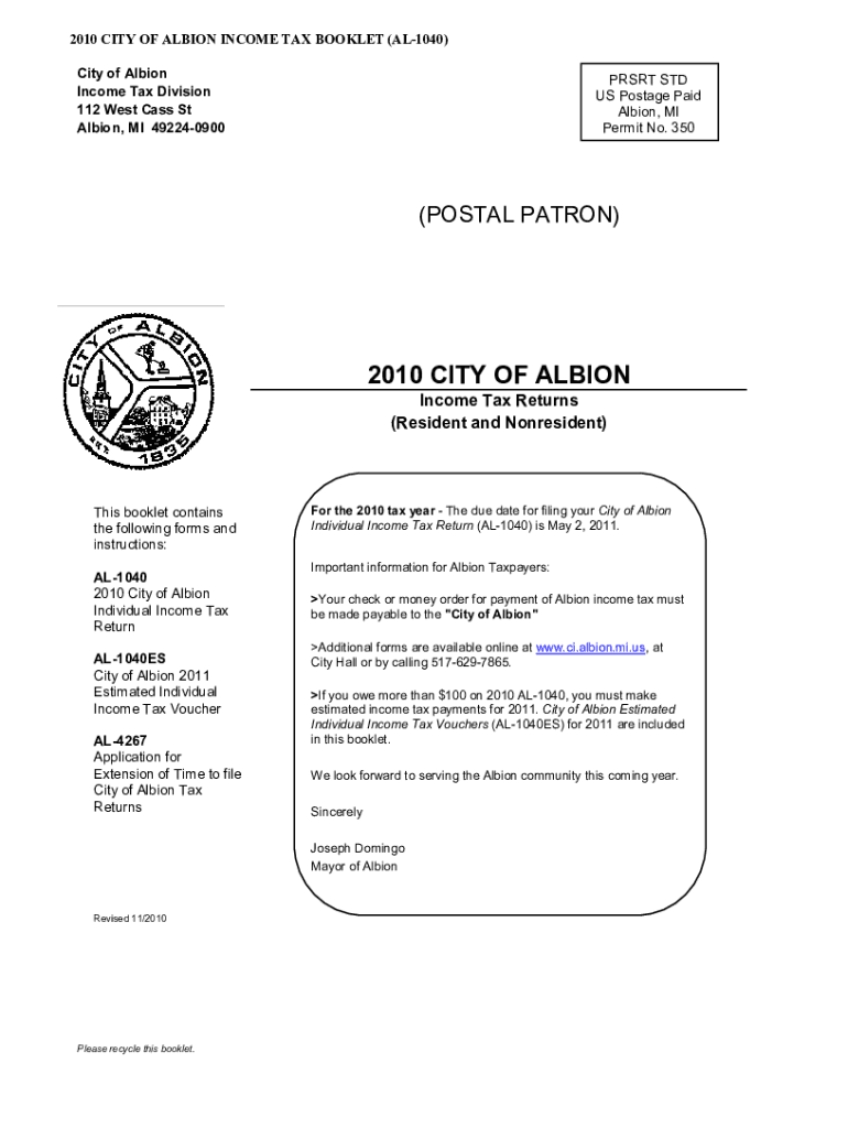 Fillable Online City of Albion Tax Withholding Guide Fax Email