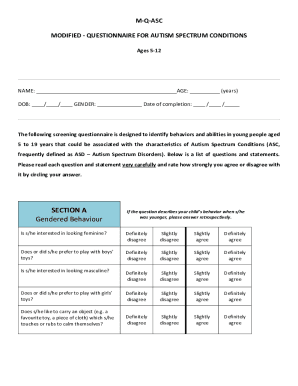 Fillable Online M-CHAT-R (Modified Checklist for Autism in Toddlers