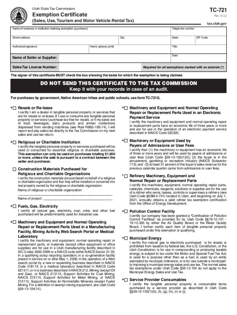 Utah state tax commission tc 721 Fill out & sign online DocHub