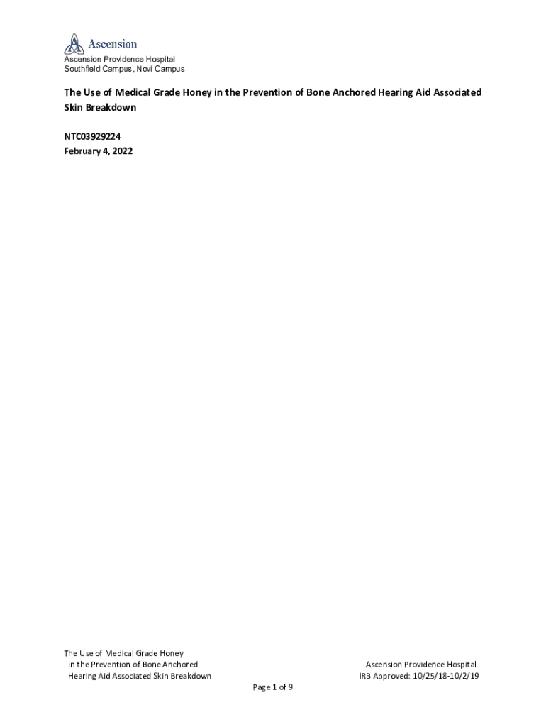 Fillable Online The Use of Medical Grade Honey in the