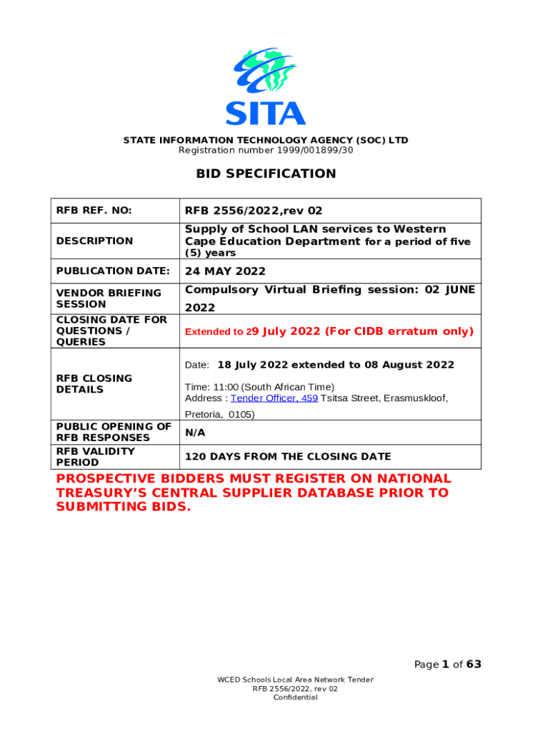 Bid Specification Template eTenders Doc Template pdfFiller
