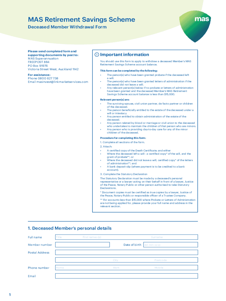 Fillable Online KiwiSaver Documents and Forms MAS Fax Email Print