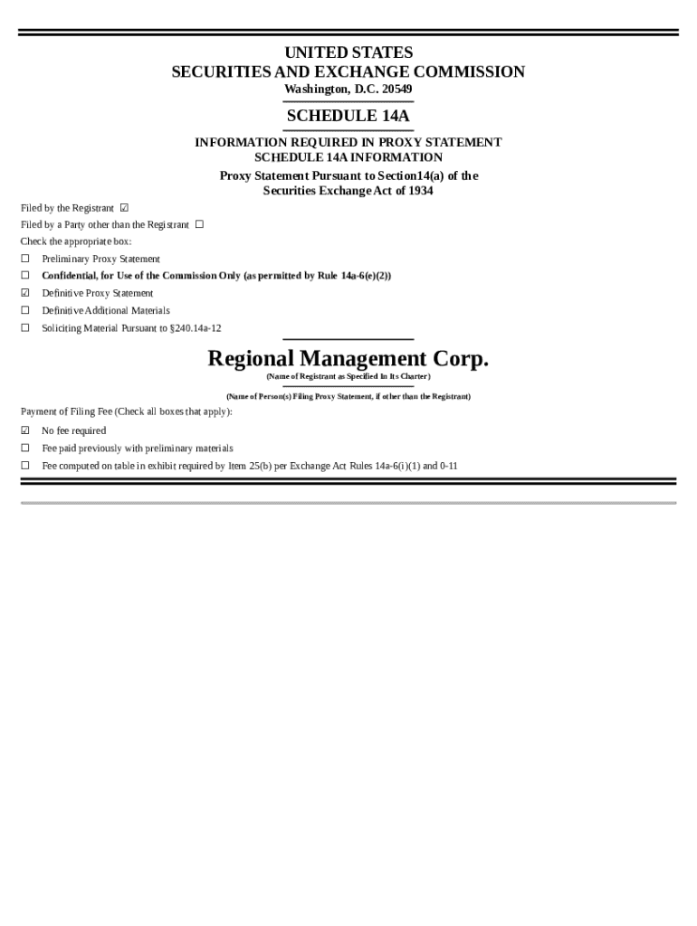 Regional Management Corp. (. EDGAR Online Pro Doc Template pdfFiller