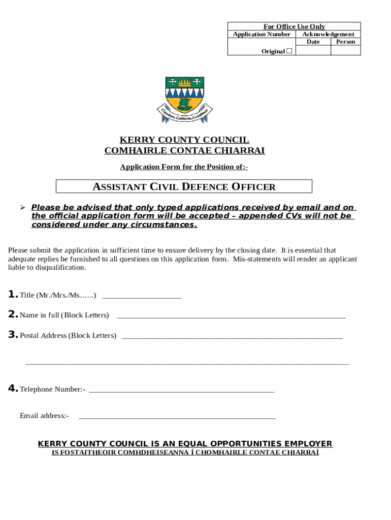 kerry county council is an equal opportunities employer Doc Template