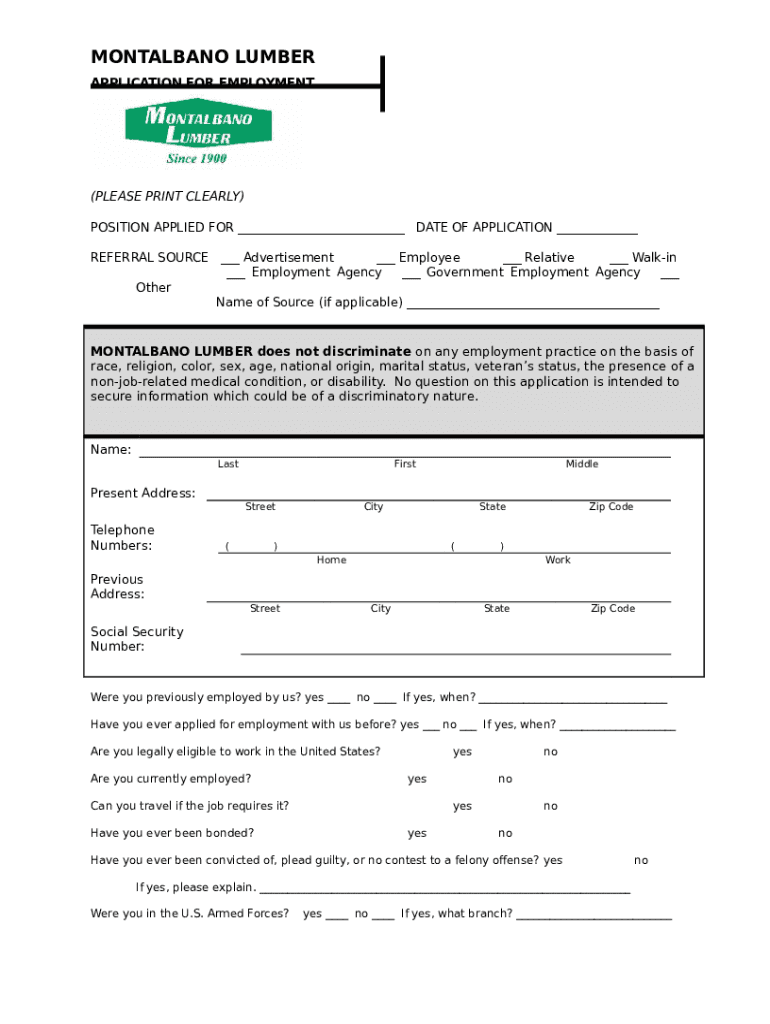 montalbano lumber Doc Template pdfFiller