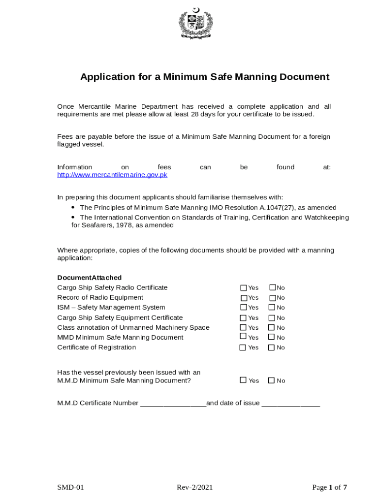 Minimum Safe Manning Certificate ClassNK Doc Template pdfFiller
