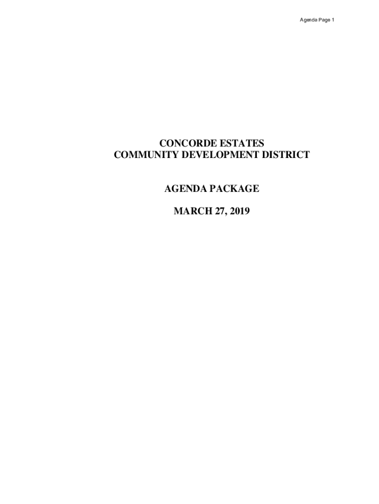 Fillable Online Concorde Estates CDD to Community Development