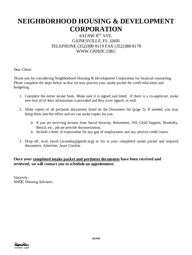 Neighborhood Housing Services of South Florida Home Doc Template