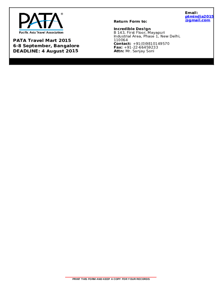 A smart mart for travel trade Outlook India Doc Template pdfFiller