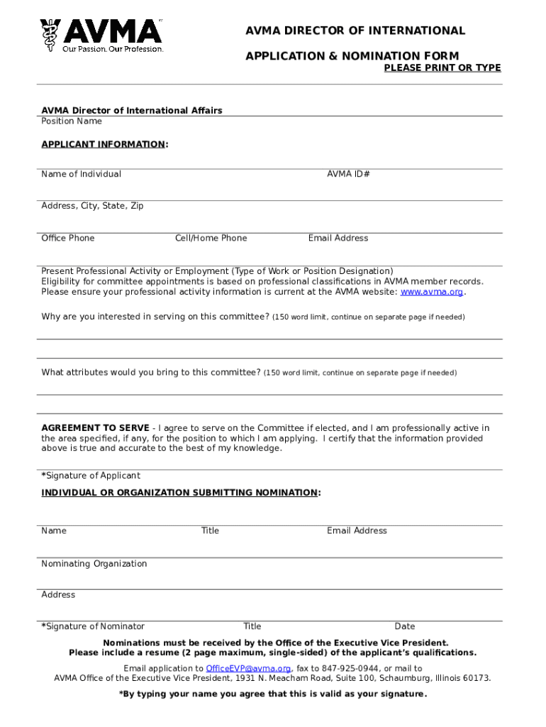 AVMADirectorofInternationalAffairsNomination.pdf Doc Template