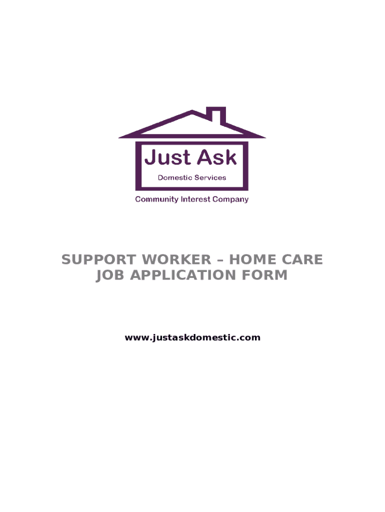 Home Care Application Doc Template pdfFiller