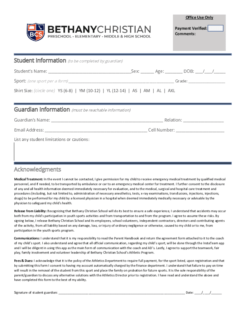 Fillable Online 202223 Enrollment Form Elem Coldwater Community