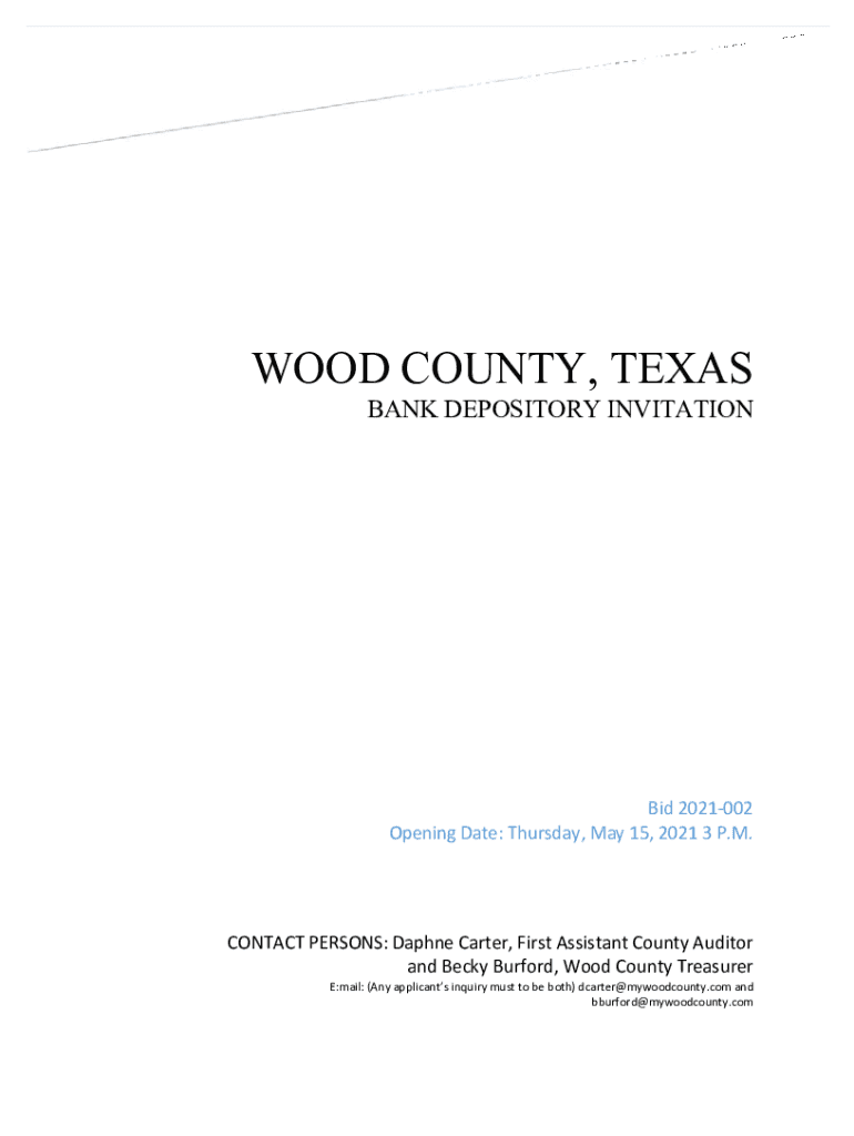 Fillable Online bank depository invitation Fax Email Print pdfFiller