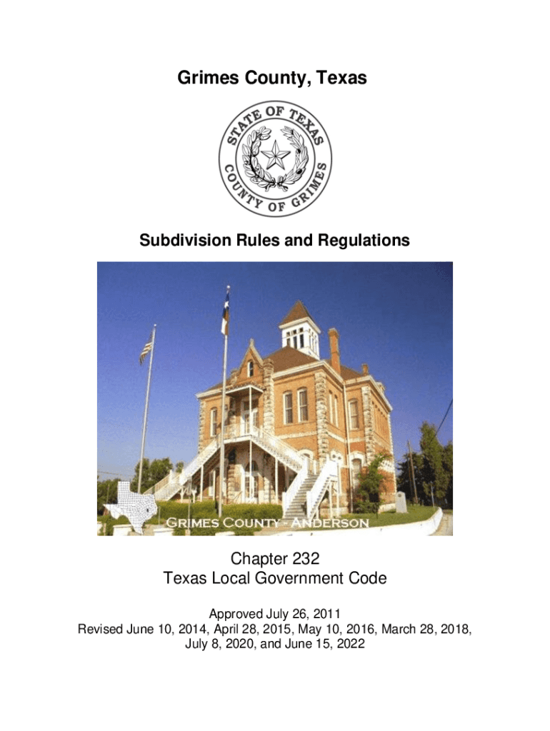 Fillable Online Subdivision Regulation Texas Association of Counties