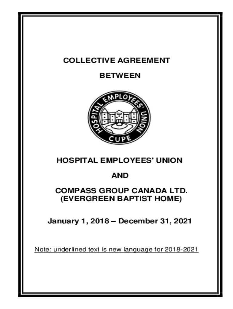 Fillable Online Collective Agreement between Compass Group Canada Fax
