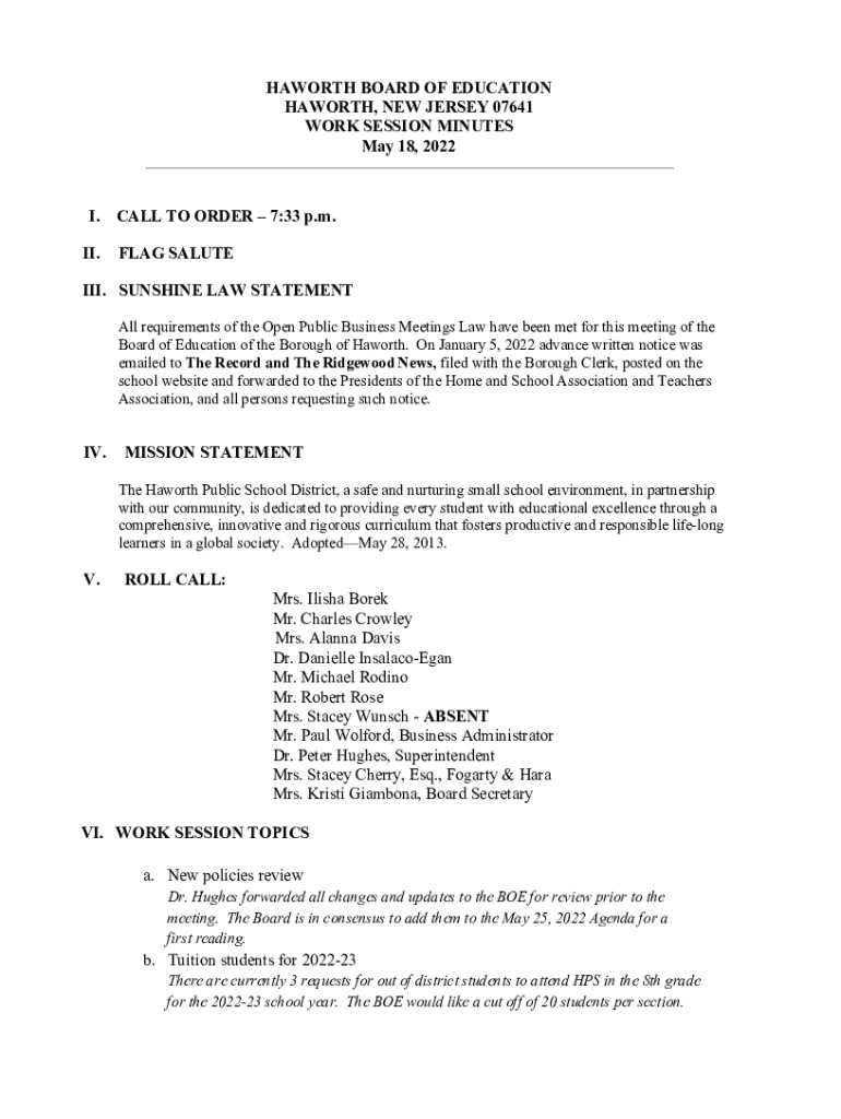 Fillable Online Haworth Board Of Education Fax Email Print pdfFiller