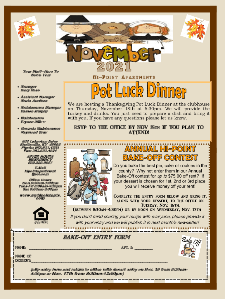 Fillable Online BAKEOFF ENTRY FORM Entrata Fax Email Print pdfFiller