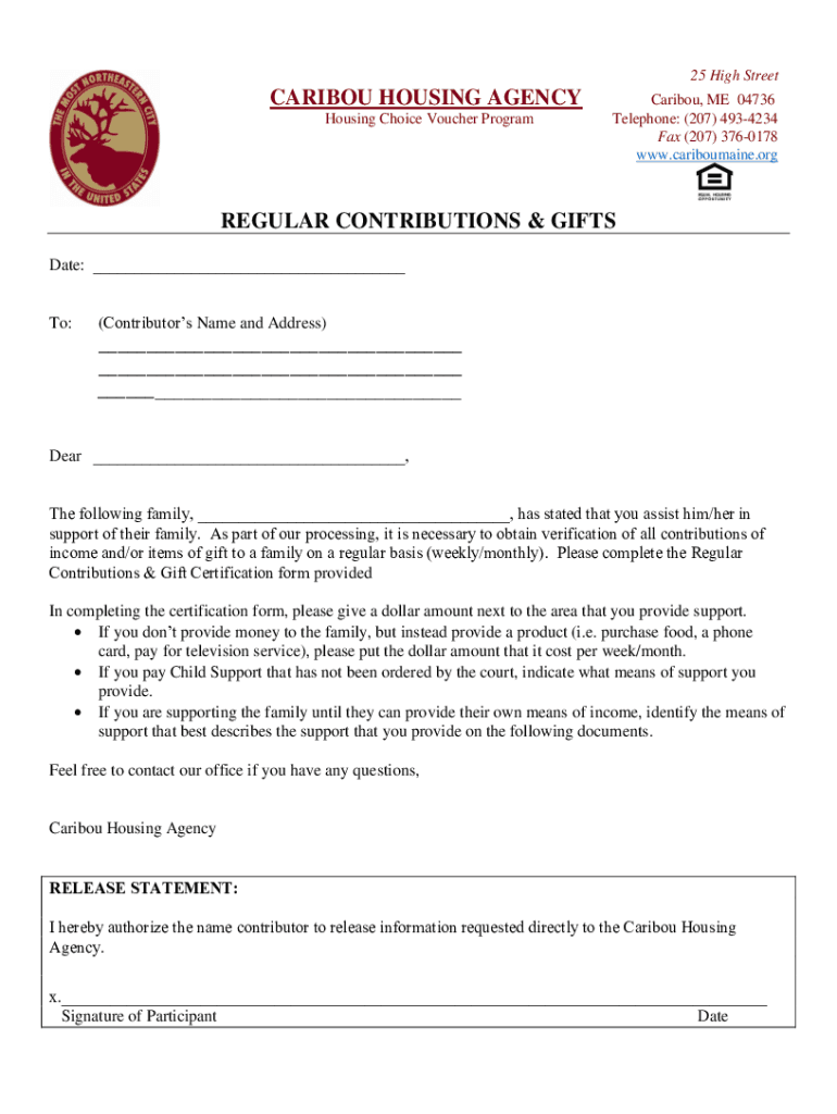 Fillable Online Contact Us Caribou Housing Authority Fax Email Print