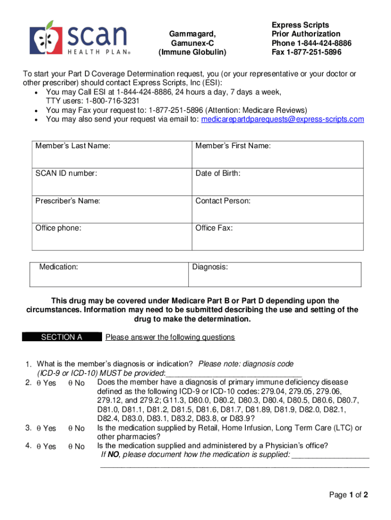 Fillable Online IVIGSCIG CCRD Prior Authorization Form Fax Email Print
