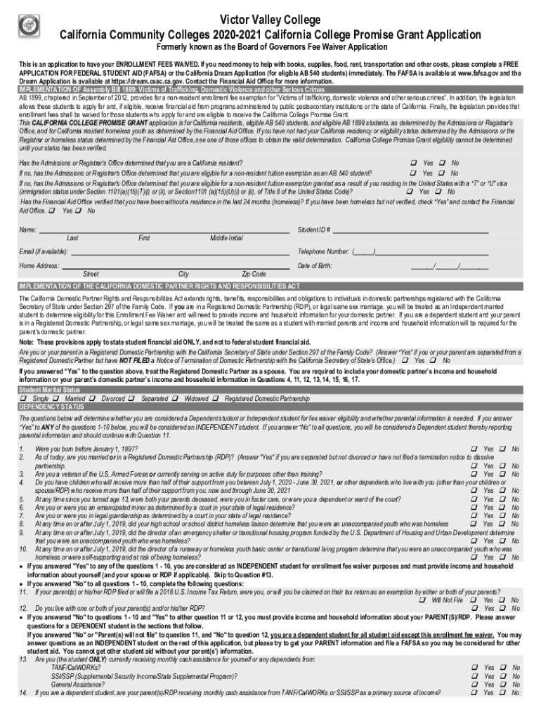 Fillable Online Bog Fee Waiver Eligibility Chart Fax Email Print pdfFiller