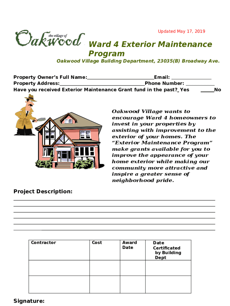 Building Department Village of Oakwood Doc Template pdfFiller