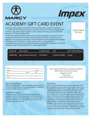 Fillable Online Academy Gift Card Event Fax Email Print - pdfFiller
