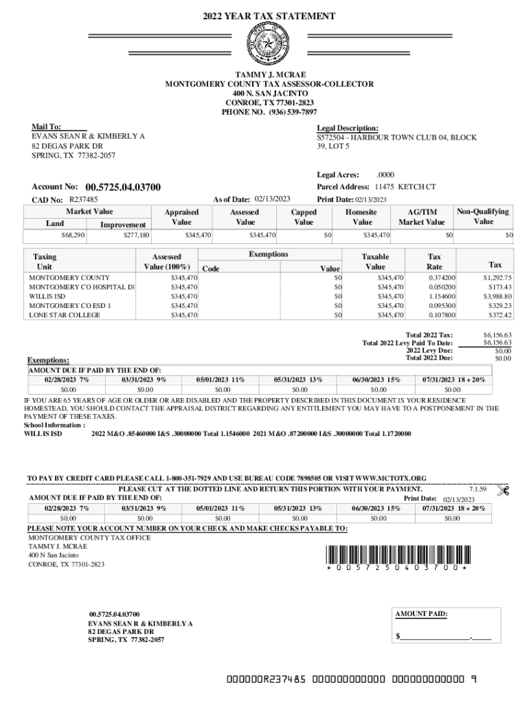 Fillable Online Tax AssessorCollector Montgomery County Fax Email