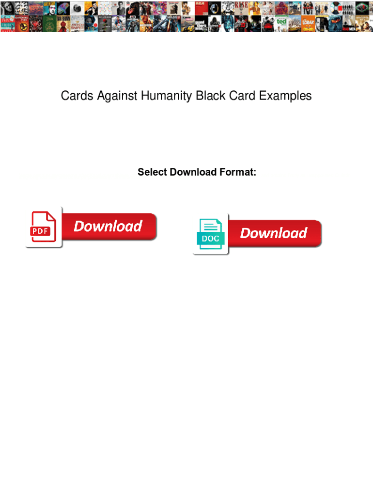 Fillable Online Cards Against Humanity Black Card Examples. Cards