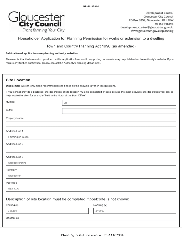 Fillable Online 24 Farmington Close Gloucester City Council Fax Email