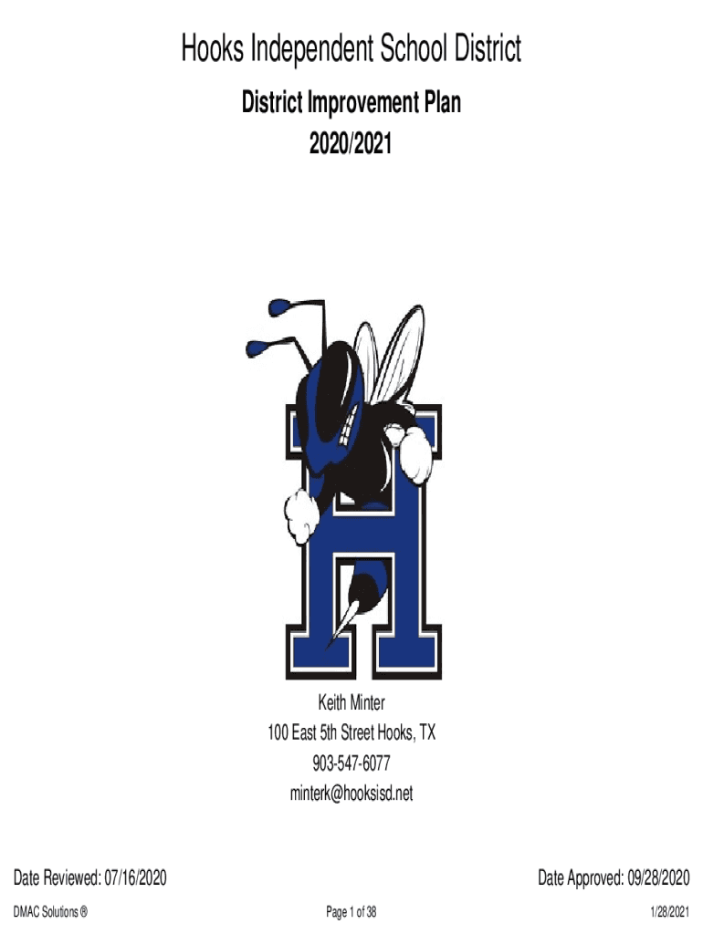 Fillable Online Hooks Independent School District Fax Email Print