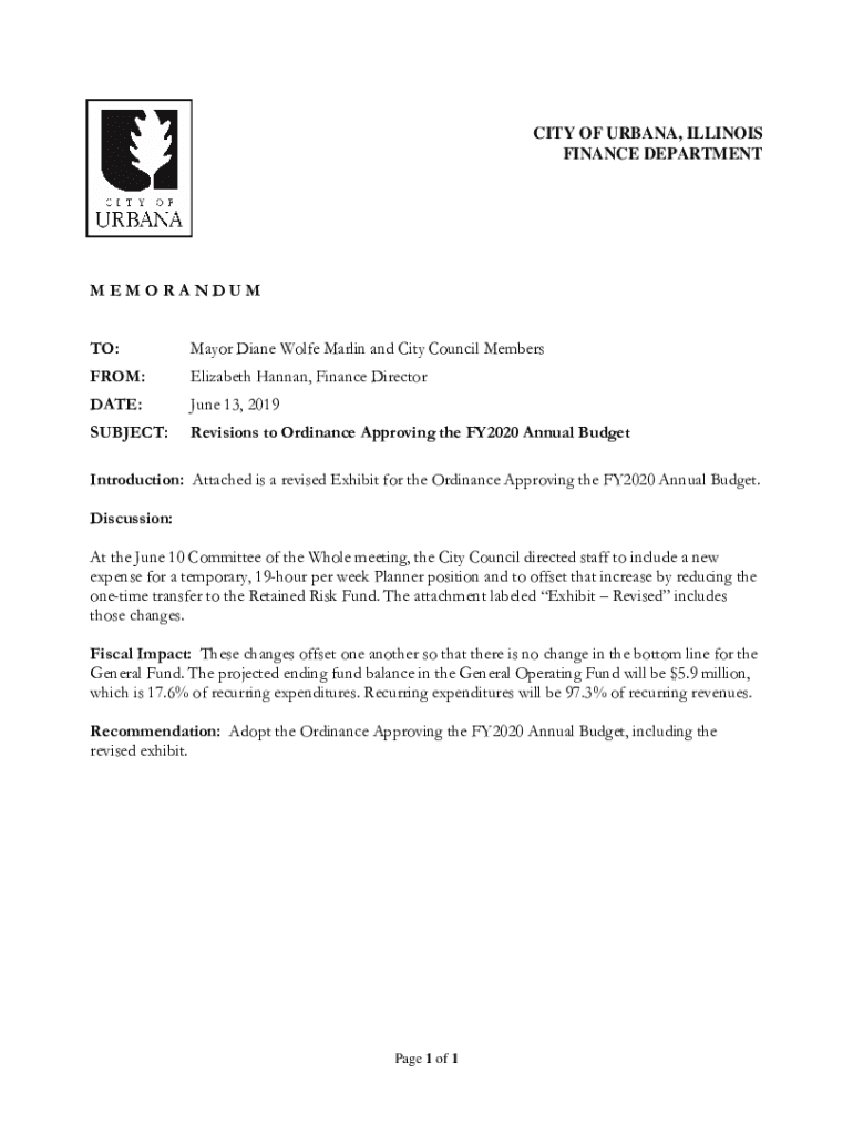 Fillable Online Mayor Diane Wolfe Marlin and City Council Members FROM