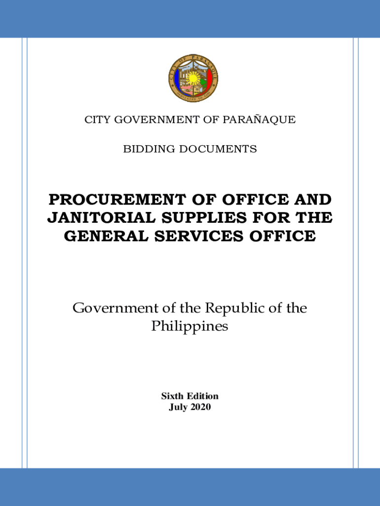 Fillable Online PROCUREMENT OF OFFICE AND JANITORIAL SUPPLIES Fax