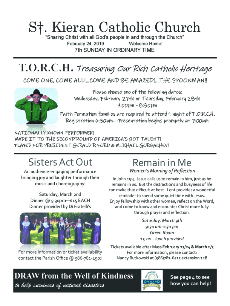 Fillable Online S. Kieran Catholic Church Parishes Online Fax Email
