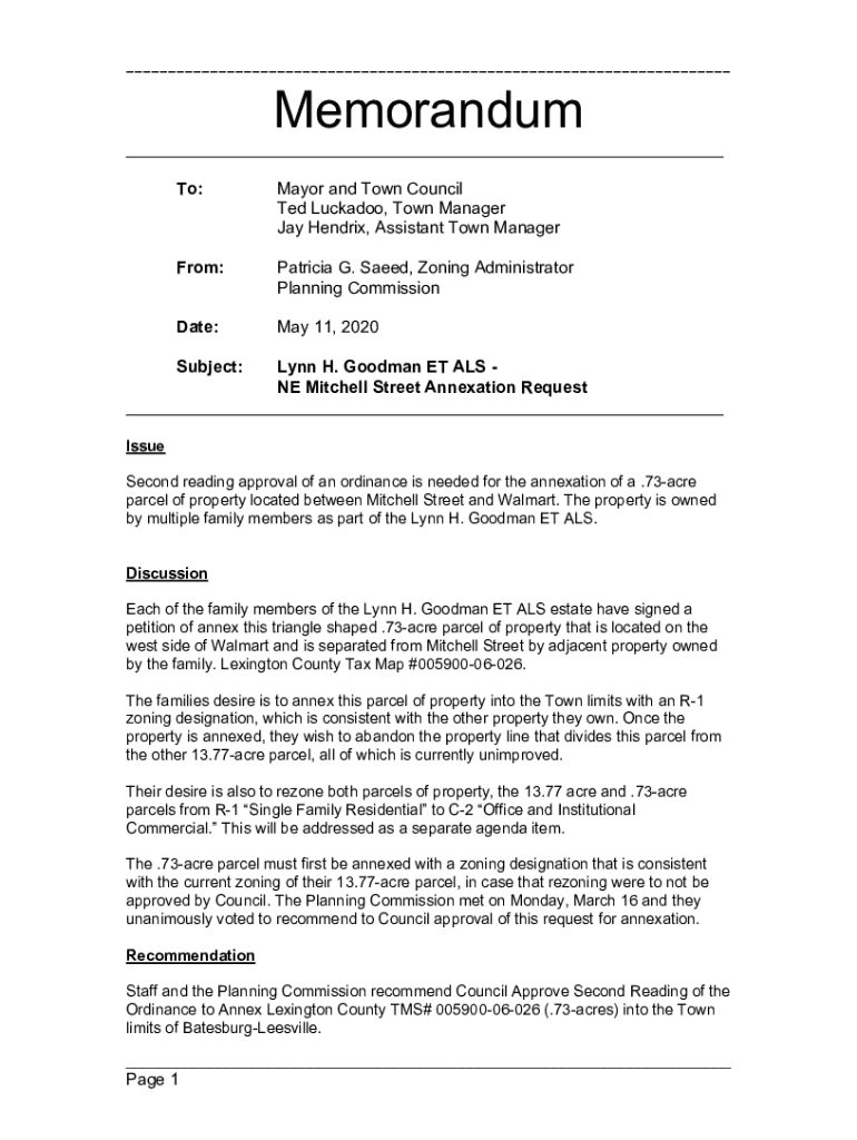 Fillable Online Office of Town Manager BatesburgLeesville Fax Email Print pdfFiller