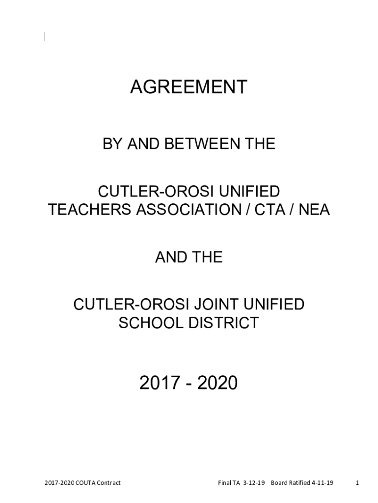 Fillable Online CUTLEROROSI UNIFIED Fax Email Print pdfFiller