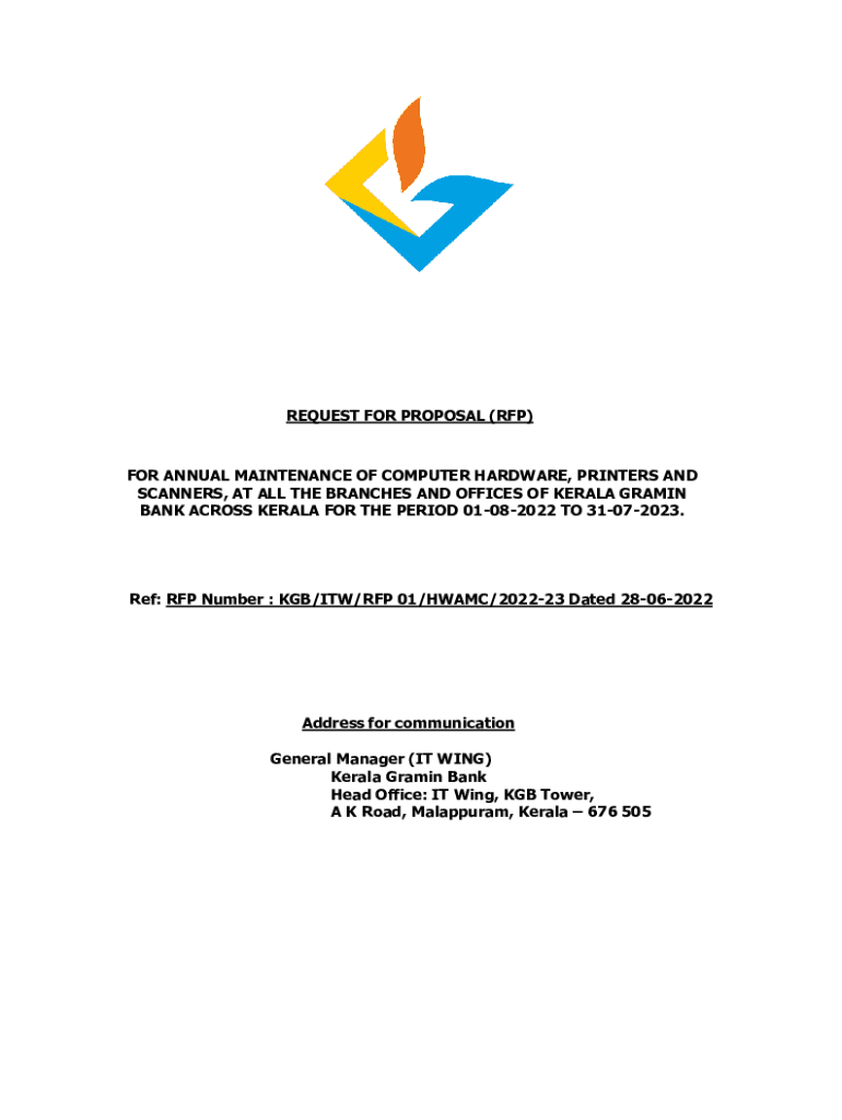 Fillable Online Tenders KGB Kerala's own Bank Fax Email Print