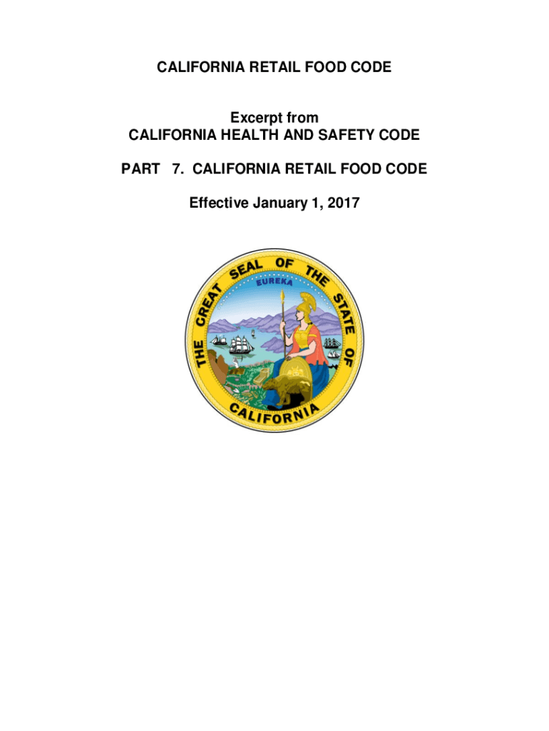 Fillable Online CALIFORNIA RETAIL FOOD CODE FIELD INSPECTION GUIDE Fax
