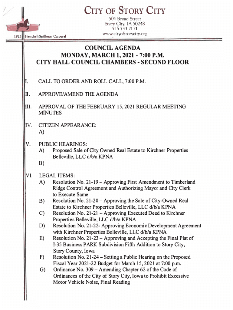 Fillable Online Story City to Story City, Iowa An Iowa Main